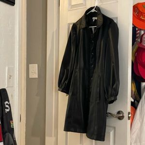 Topshop faux leather snap dress size 12